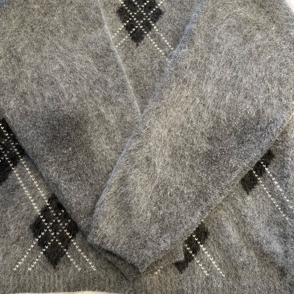 Casual Corner Angora wool blend argyle front sweater. - Picture 7 of 7